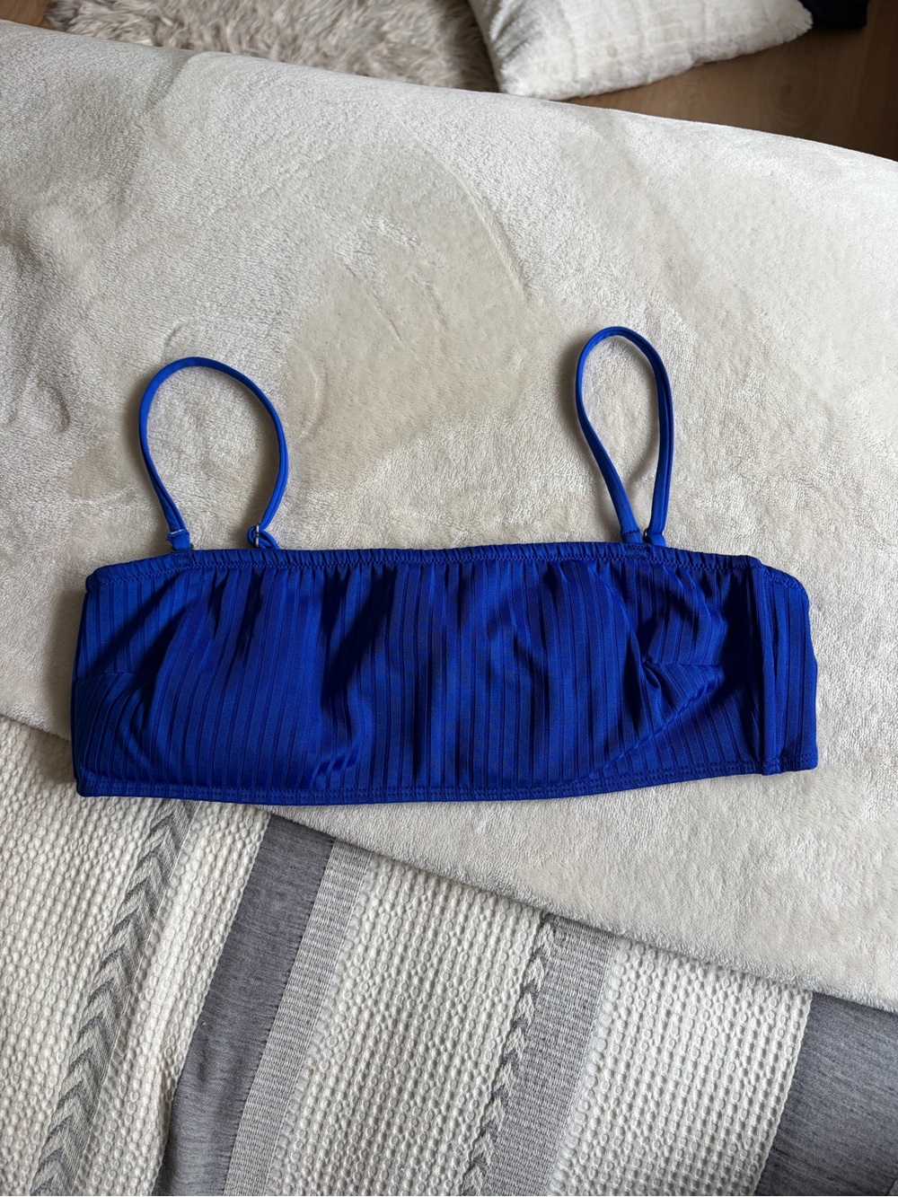 Garage Royal Blue Ribbed Women’s Bikini Top